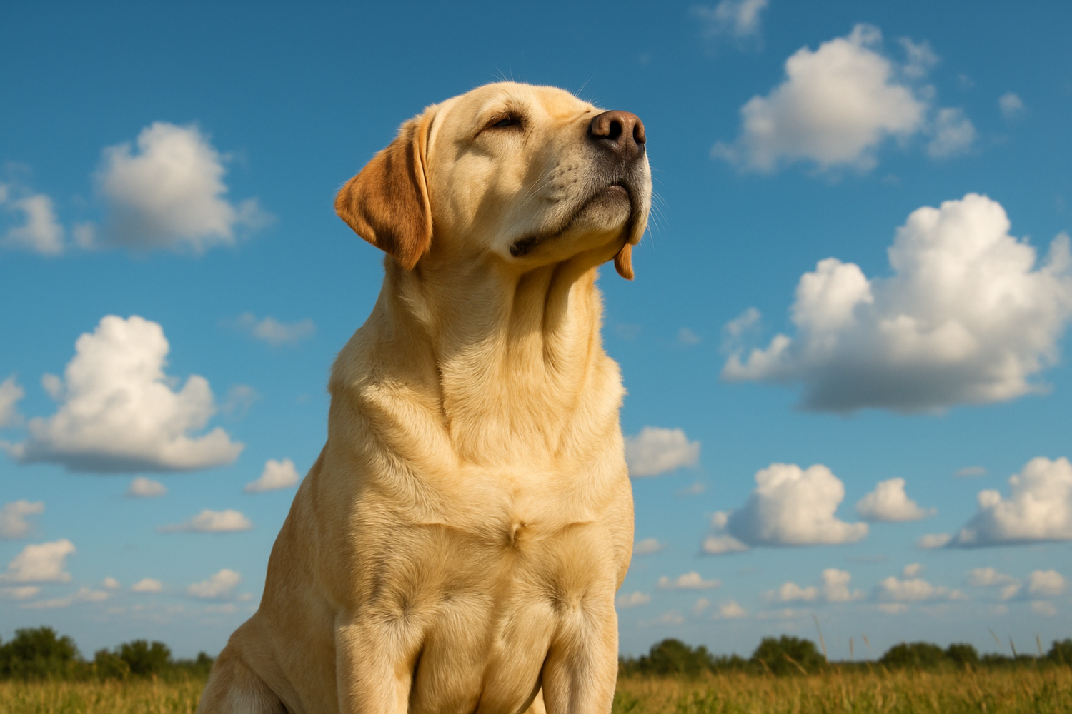 dog whith sky