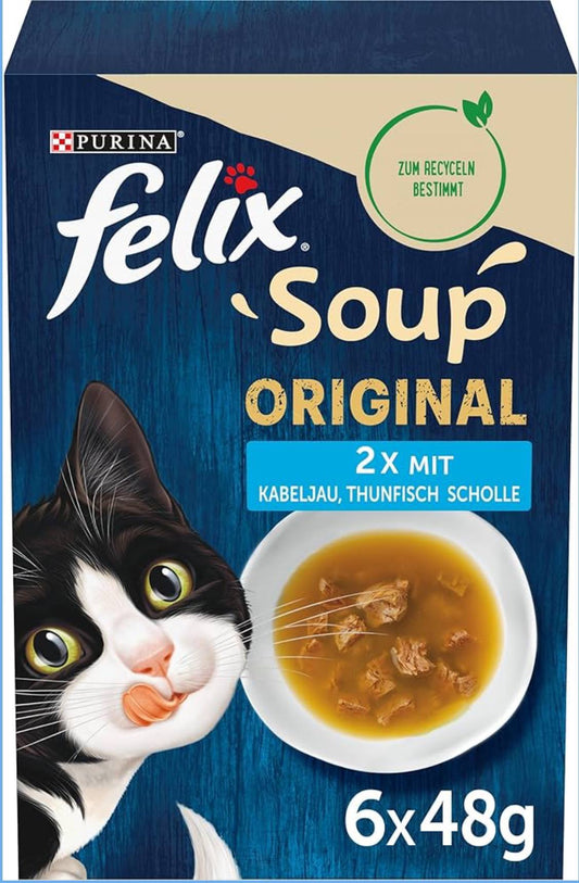 Purina Felix Soup Original — Assorted Fish Flavours (6x48g)