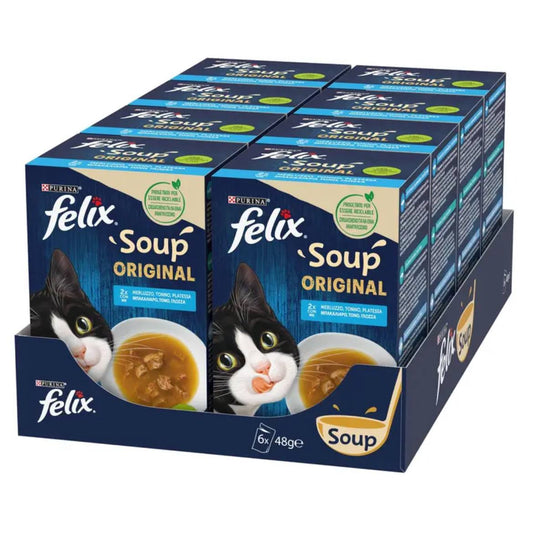 Purina Felix Soup Original — Assorted Fish Flavours (6x48g)