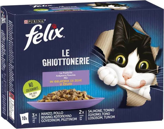 Purina Felix Le Ghiottonerie — Meat & Fish Selection (6×10 pouches)